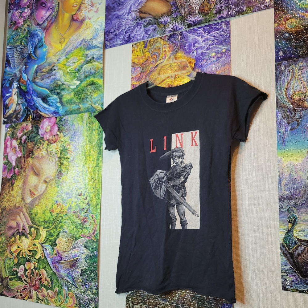 Altered Nerdy LINK T-Shirt, Legend of Zelda Nintendo Character, Collectible